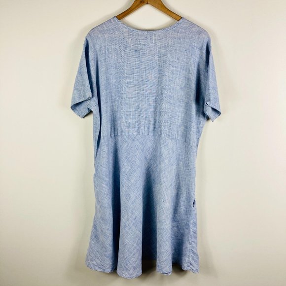 Flax 100% Linen Lagenlook Dress w/Pockets Large L - Picture 6 of 7